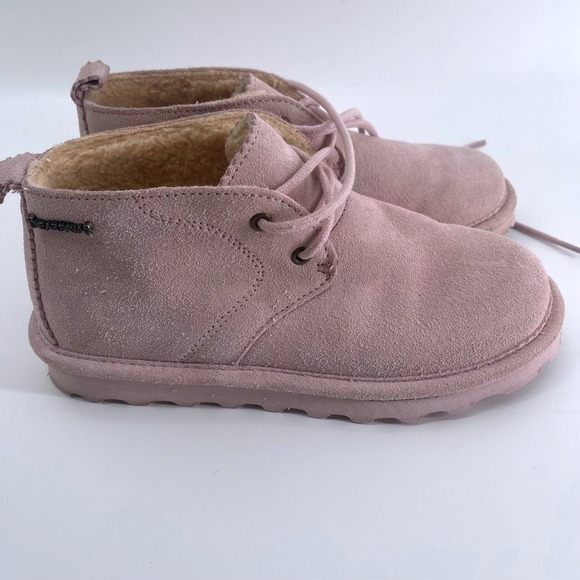 Bearpaw Pink Suede Cozy Lined Chukka Women's Size 6 boots - Picture 3 of 6